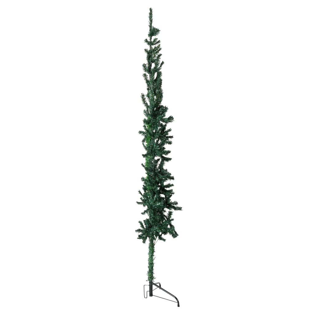 Kunstkerstboom half met standaard smal 120 cm groen