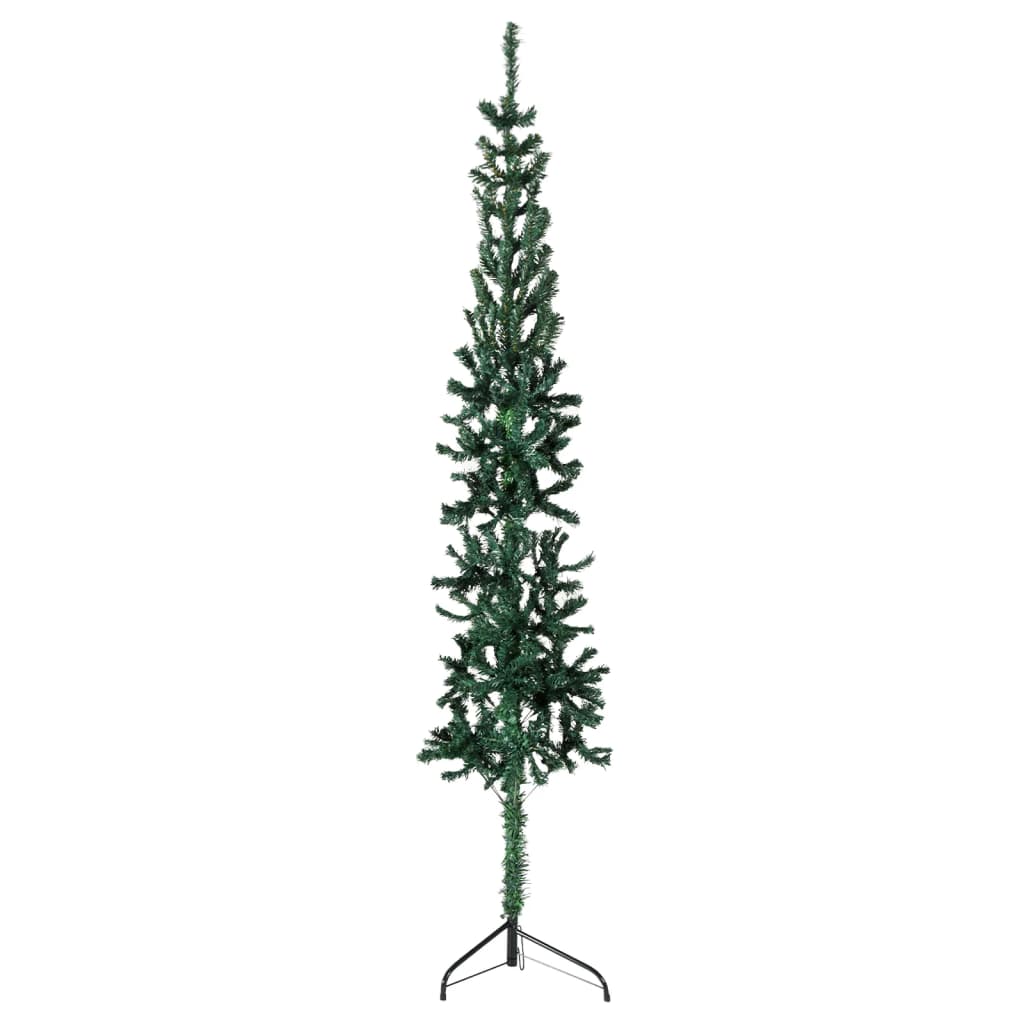 Kunstkerstboom half met standaard smal 240 cm groen