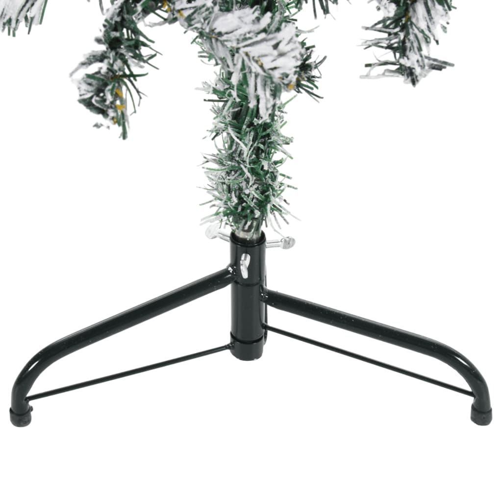 Kunstkerstboom half met sneeuw smal 120 cm