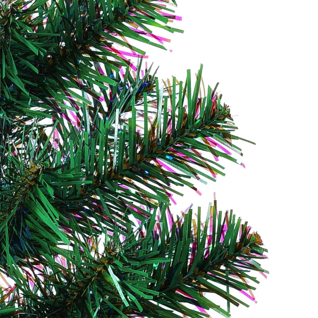 Kunstkerstboom met iriserende uiteinden 210 cm PVC groen