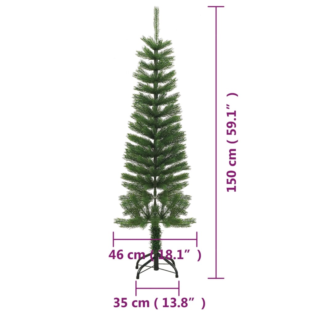 Kunstkerstboom met standaard smal 150 cm PE