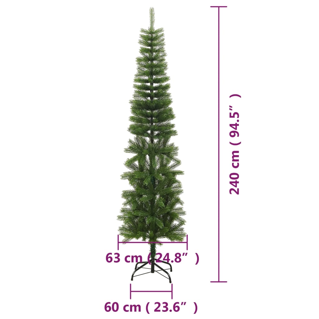 Kunstkerstboom met standaard smal 240 cm PE