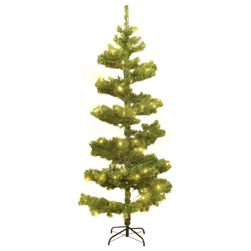 Kunstkerstboom met verlichting en standaard 180 cm PVC groen