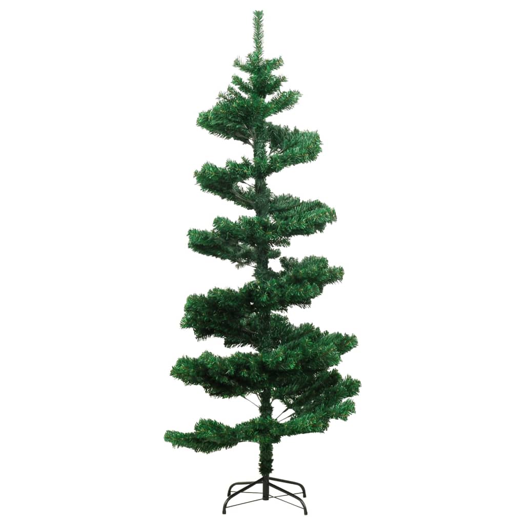 Kunstkerstboom met verlichting en standaard 180 cm PVC groen