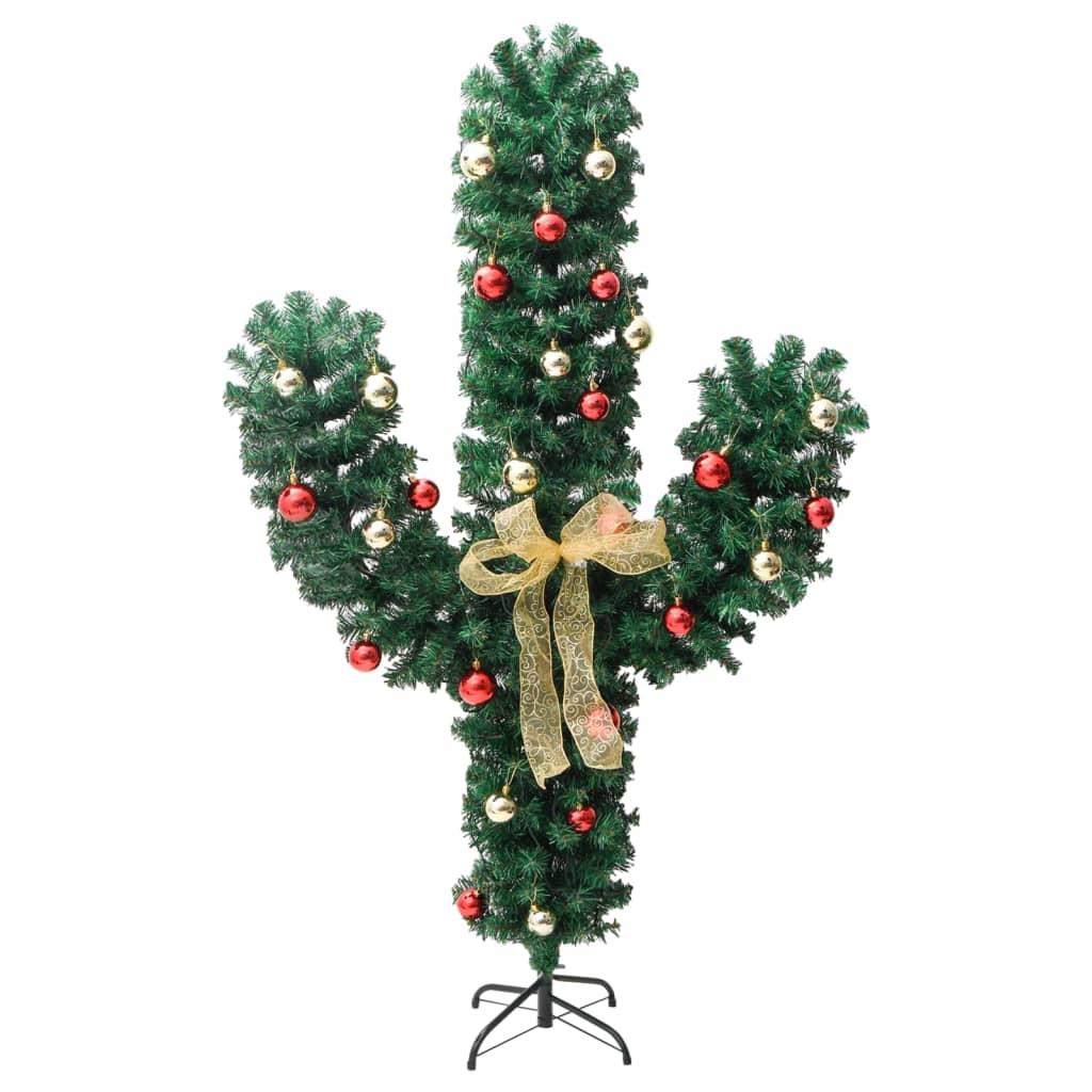 Kerstcactus met standaard en LED's 150 cm PVC groen