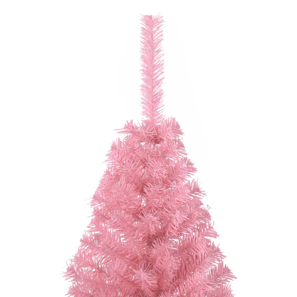 Kunstkerstboom met standaard half 120 cm PVC roze