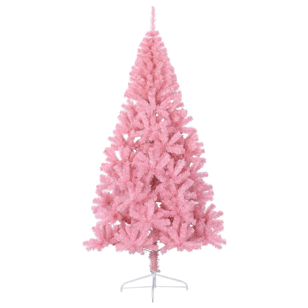 Kunstkerstboom met standaard half 180 cm PVC roze