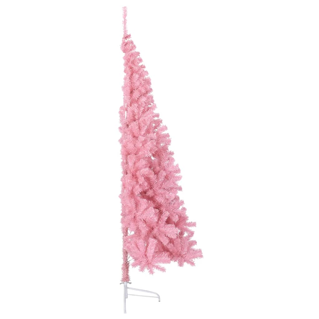 Kunstkerstboom met standaard half 180 cm PVC roze