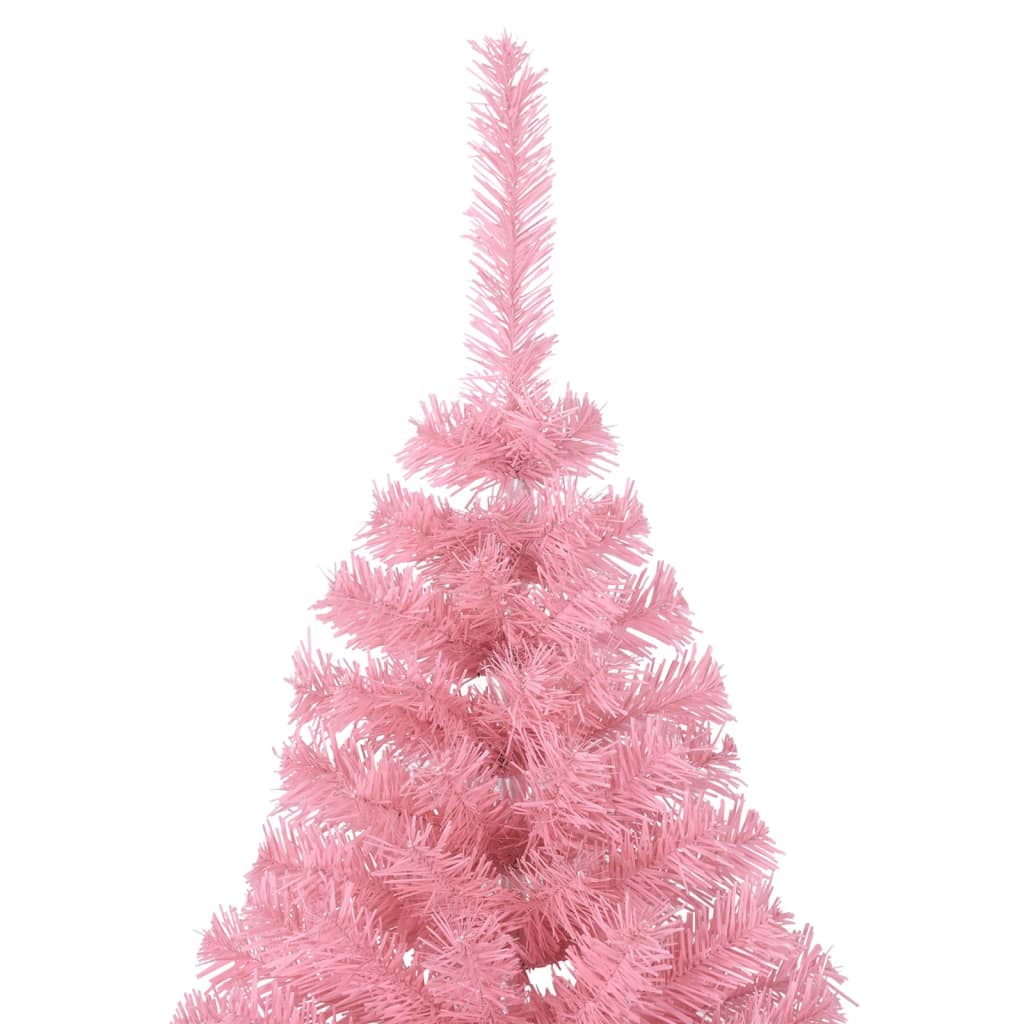 Kunstkerstboom met standaard half 180 cm PVC roze