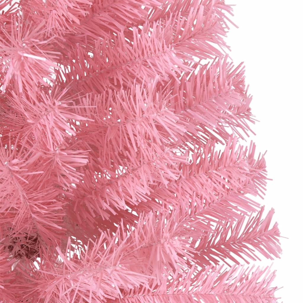 Kunstkerstboom met standaard half 180 cm PVC roze