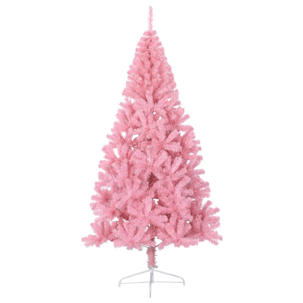 Kunstkerstboom met standaard half 240 cm PVC roze