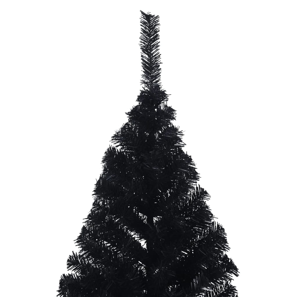 Kunstkerstboom met standaard half 240 cm PVC zwart