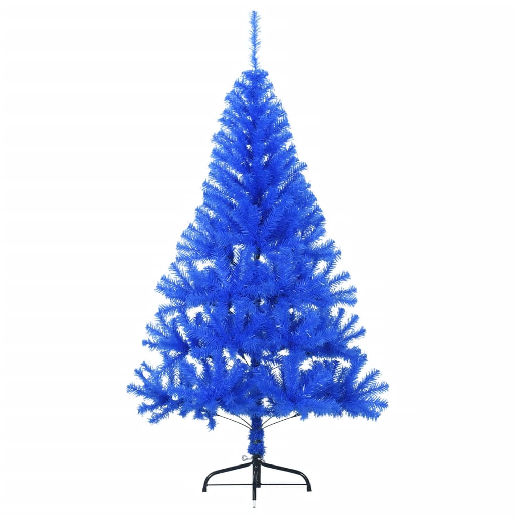 Kunstkerstboom met standaard half 120 cm PVC blauw