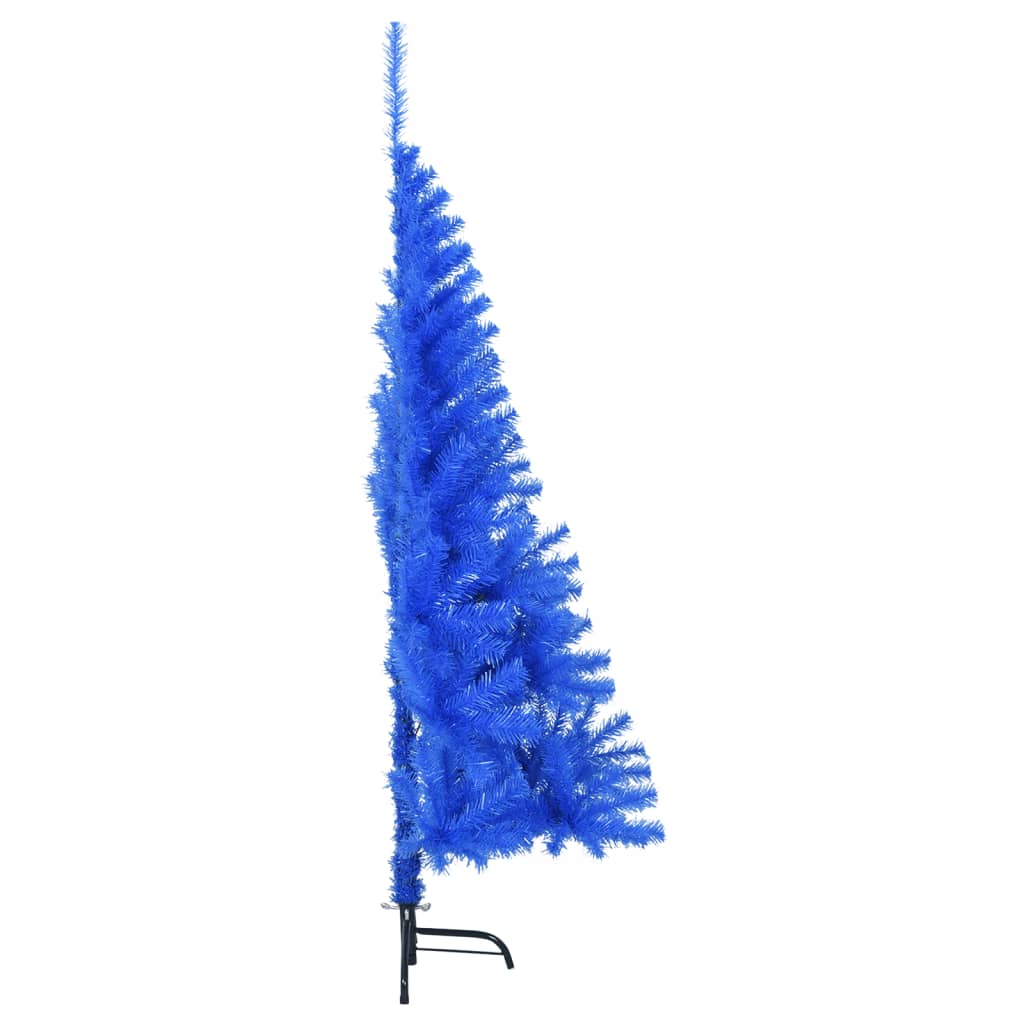 Kunstkerstboom met standaard half 120 cm PVC blauw