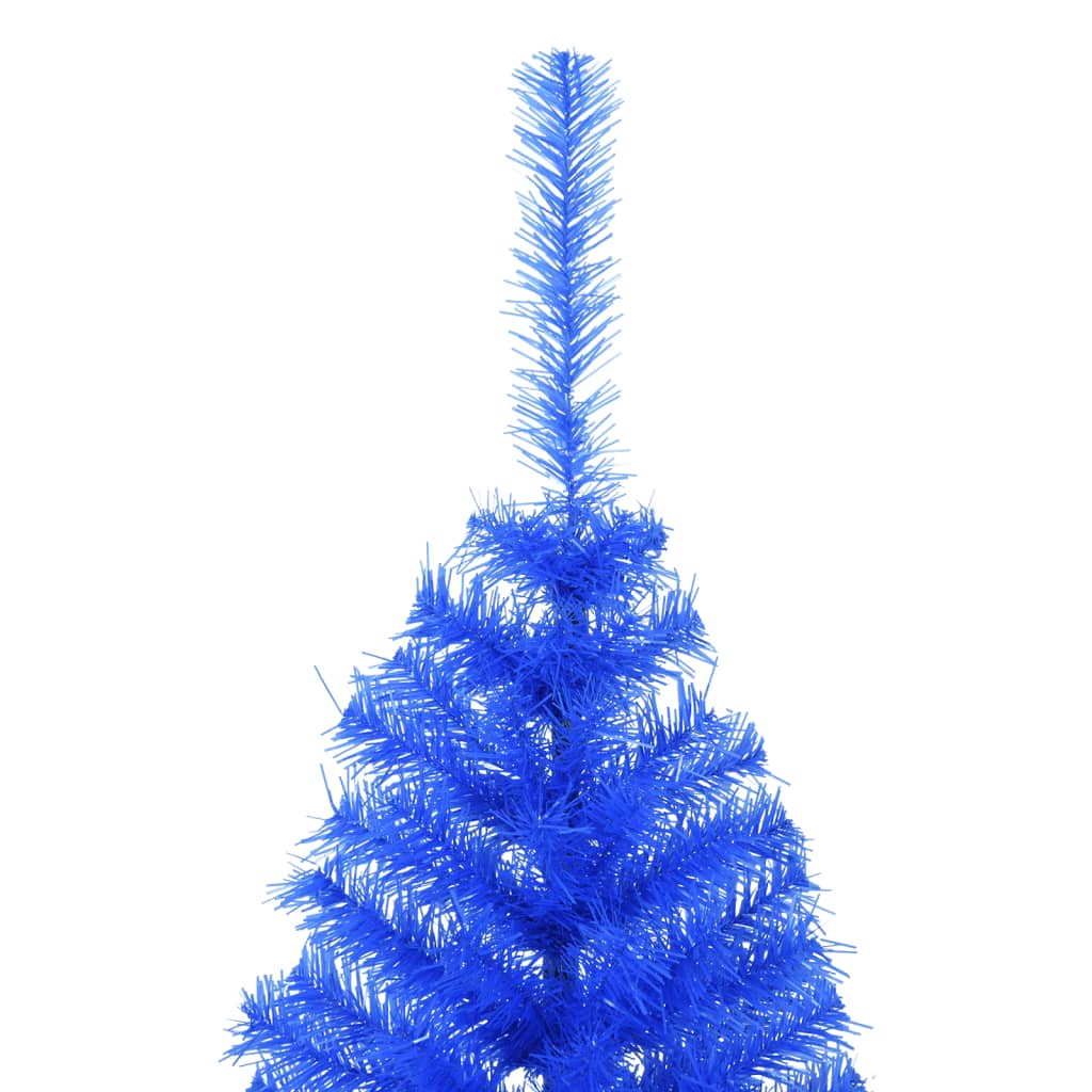 Kunstkerstboom met standaard half 120 cm PVC blauw