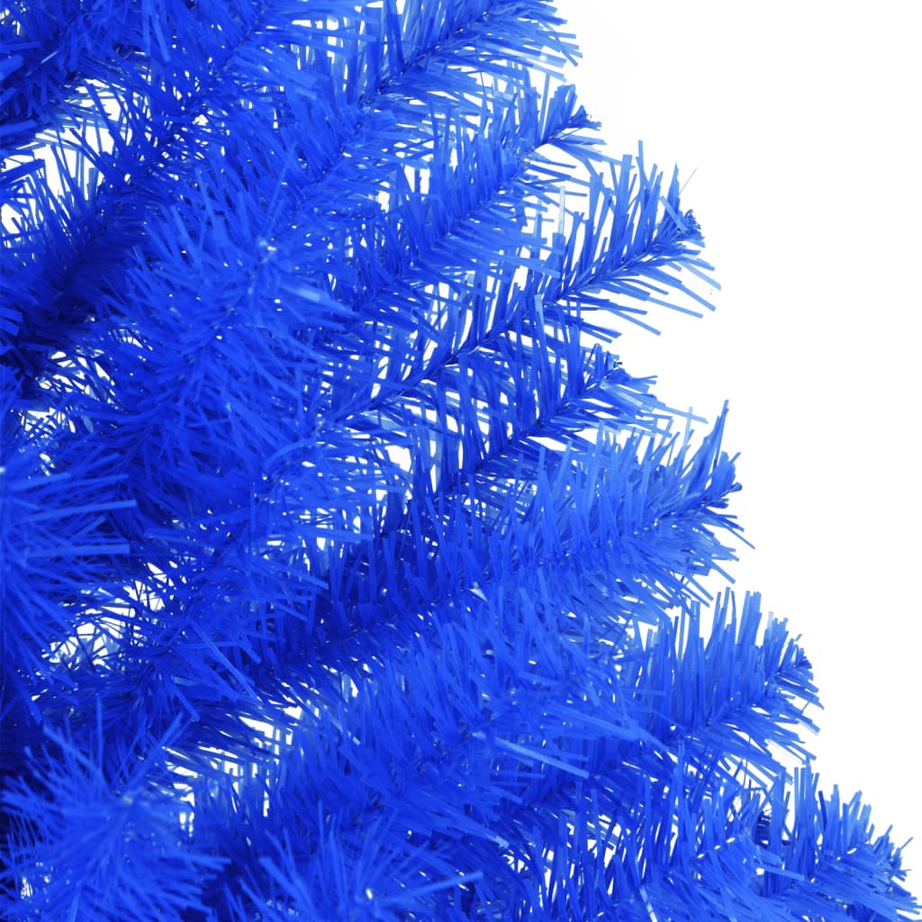 Kunstkerstboom met standaard half 120 cm PVC blauw