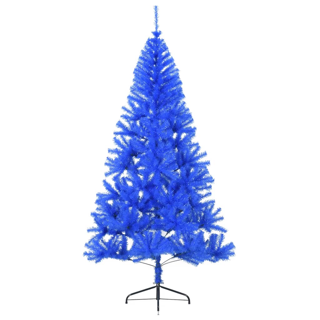 Kunstkerstboom met standaard half 180 cm PVC blauw