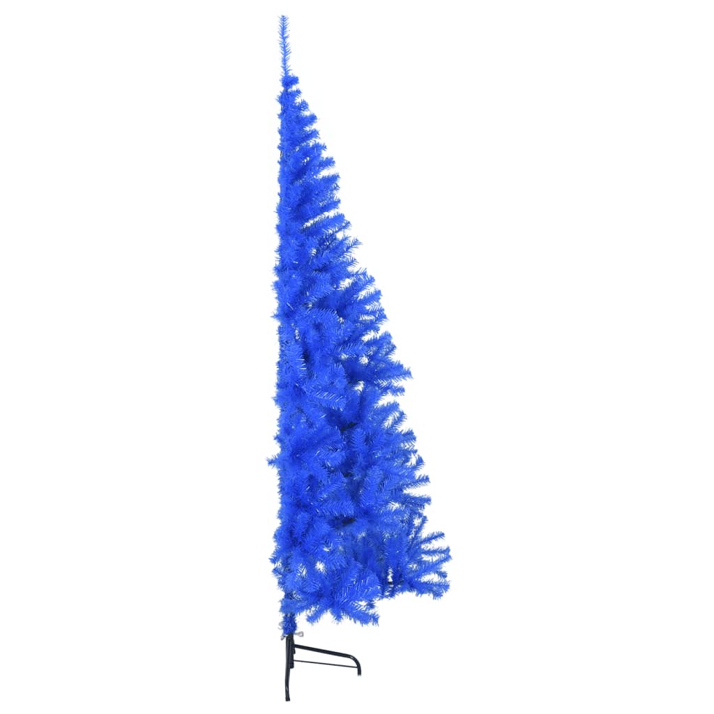 Kunstkerstboom met standaard half 180 cm PVC blauw