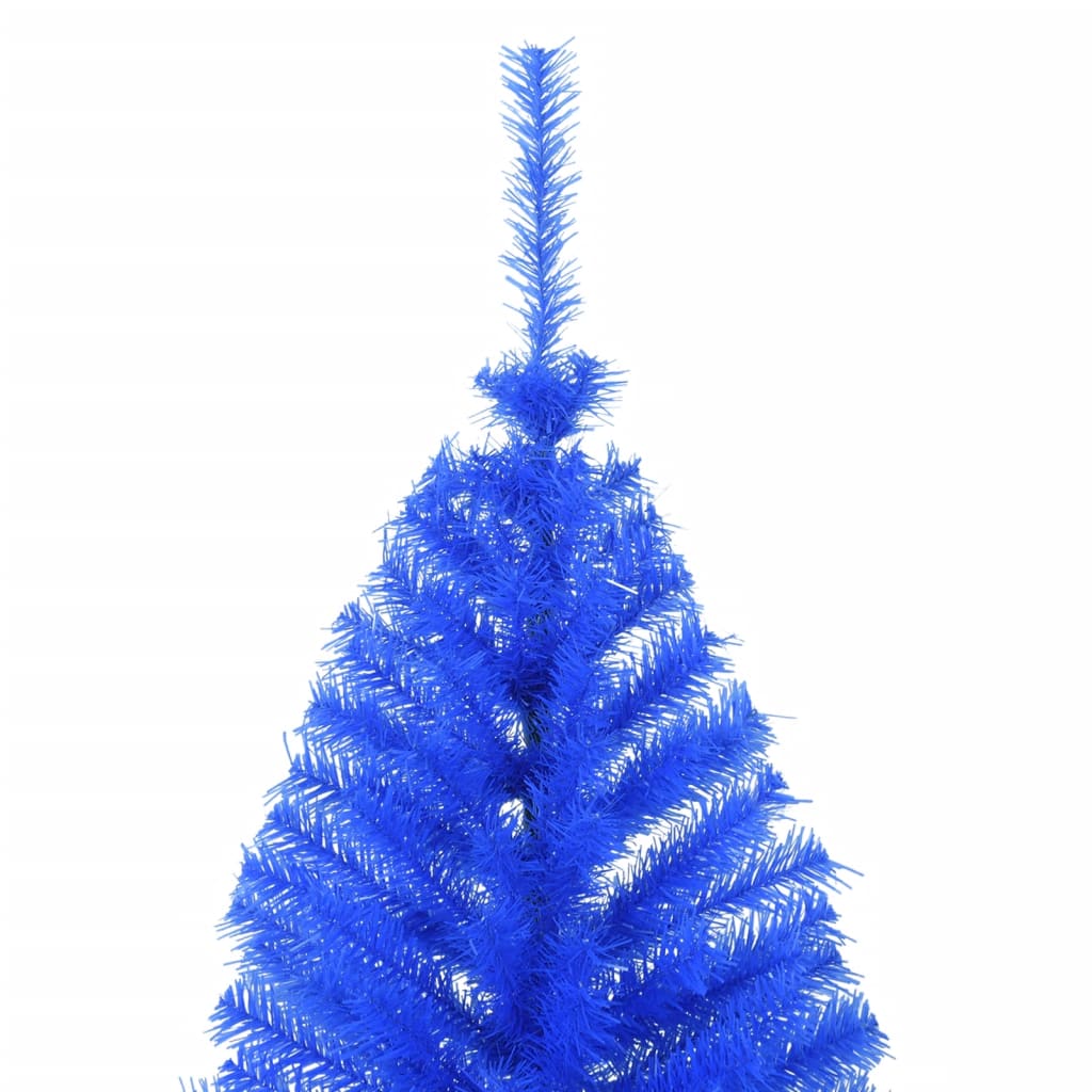 Kunstkerstboom met standaard half 180 cm PVC blauw