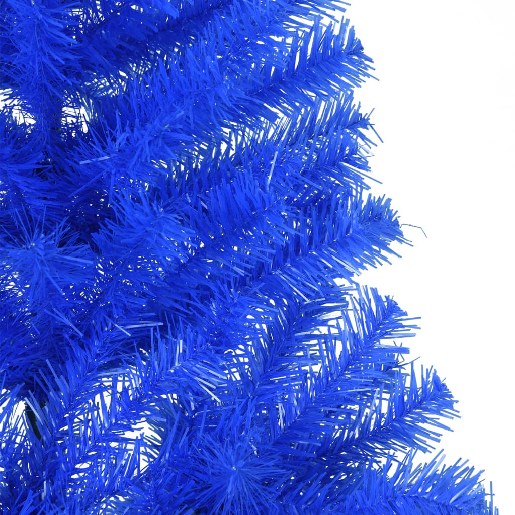 Kunstkerstboom met standaard half 180 cm PVC blauw