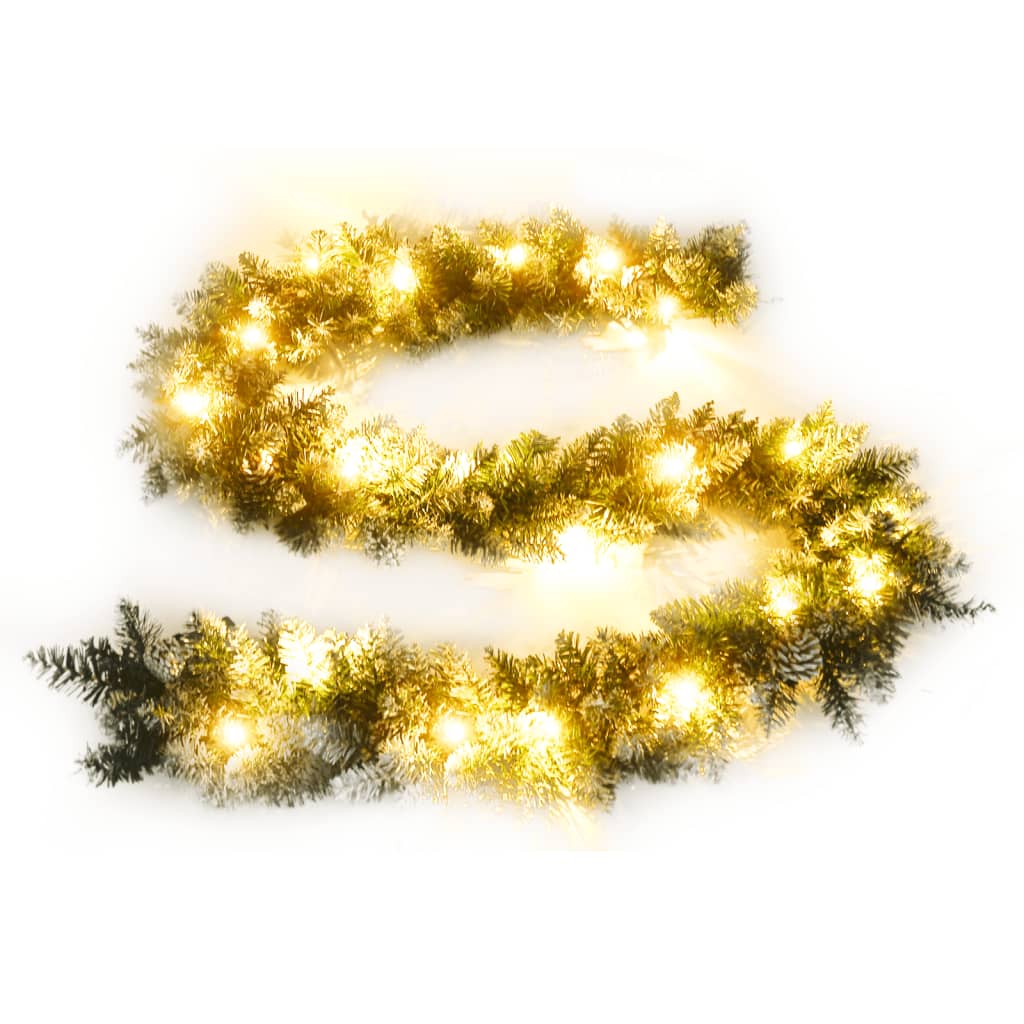 Kerstslinger met LED-lampjes 2,7 m PVC groen