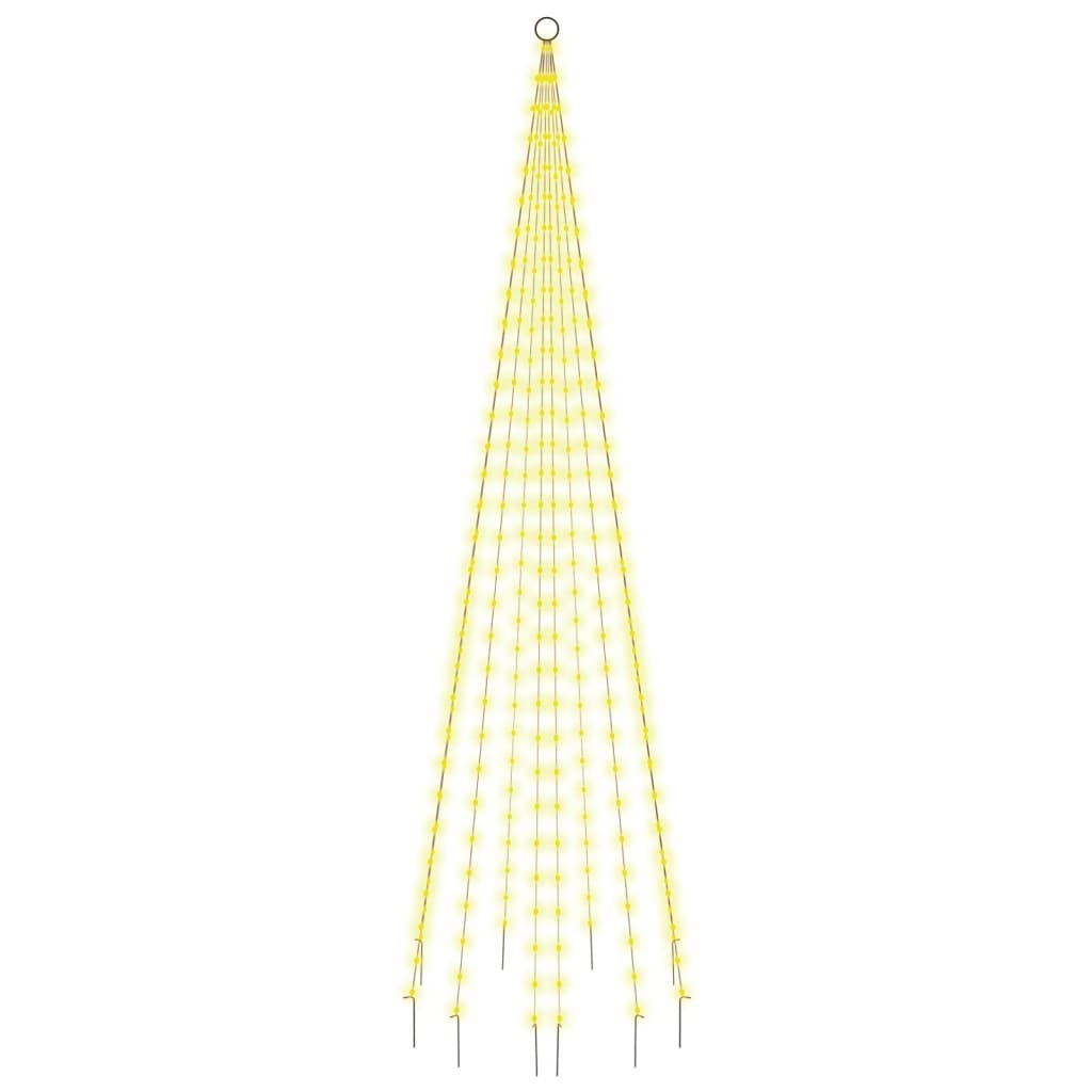 Vlaggenmast kerstboom 310 LED's warmwit 300 cm