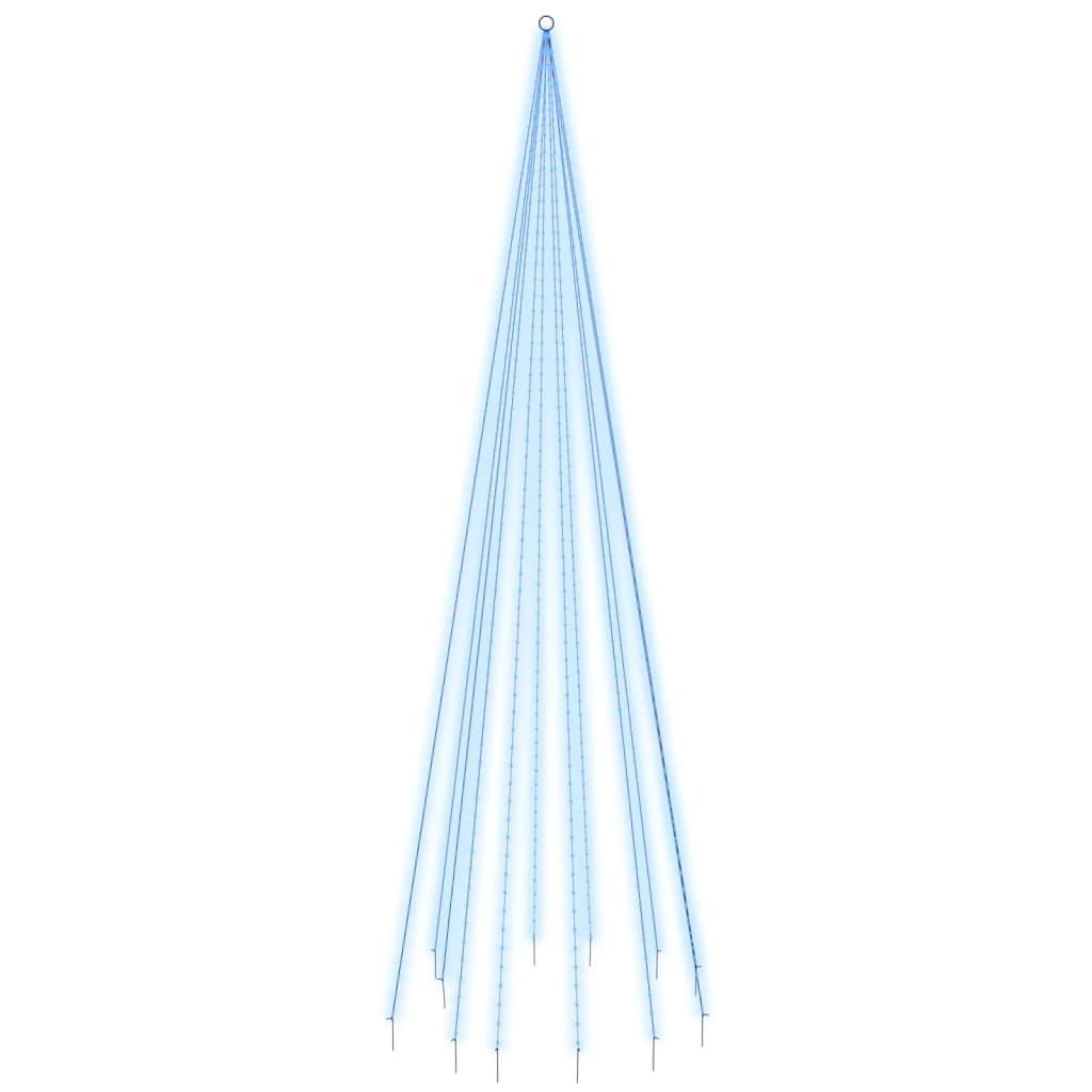 Vlaggenmast kerstboom 732 LED's blauw 500 cm