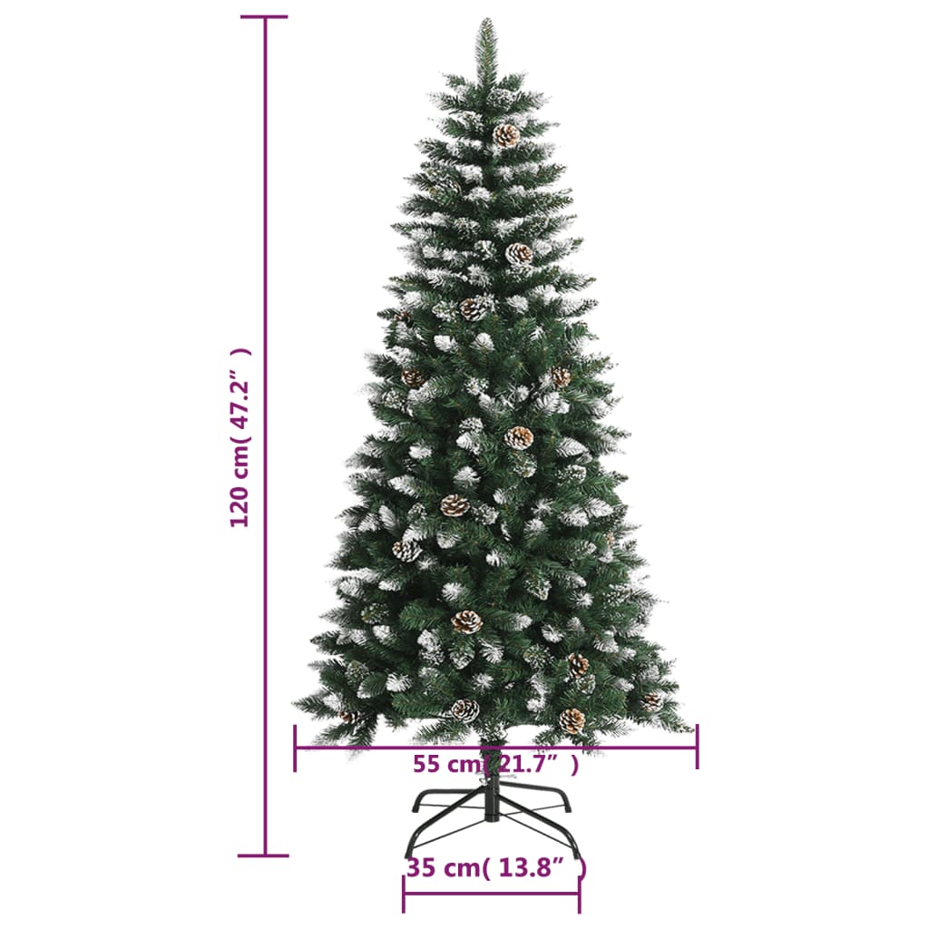 Kunstkerstboom met standaard 120 cm PVC groen