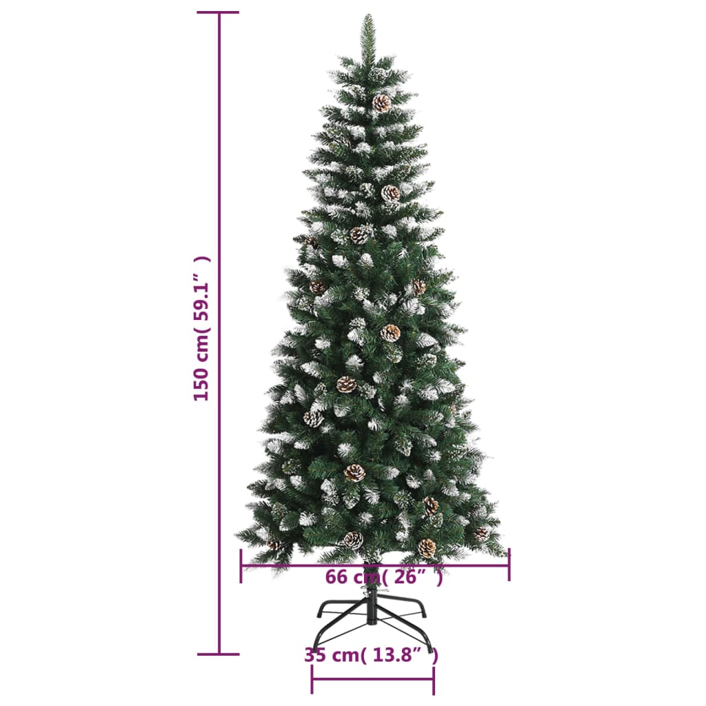 Kunstkerstboom met standaard 150 cm PVC groen