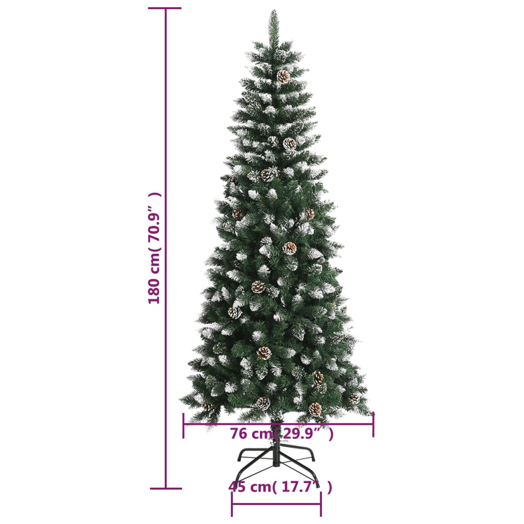 Kunstkerstboom met standaard 180 cm PVC groen