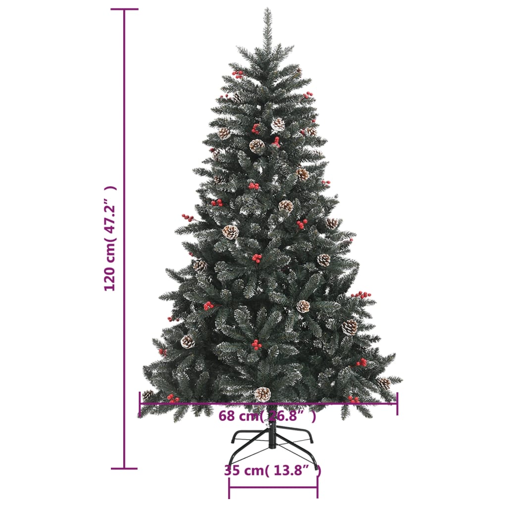 Kunstkerstboom met standaard 120 cm PVC groen