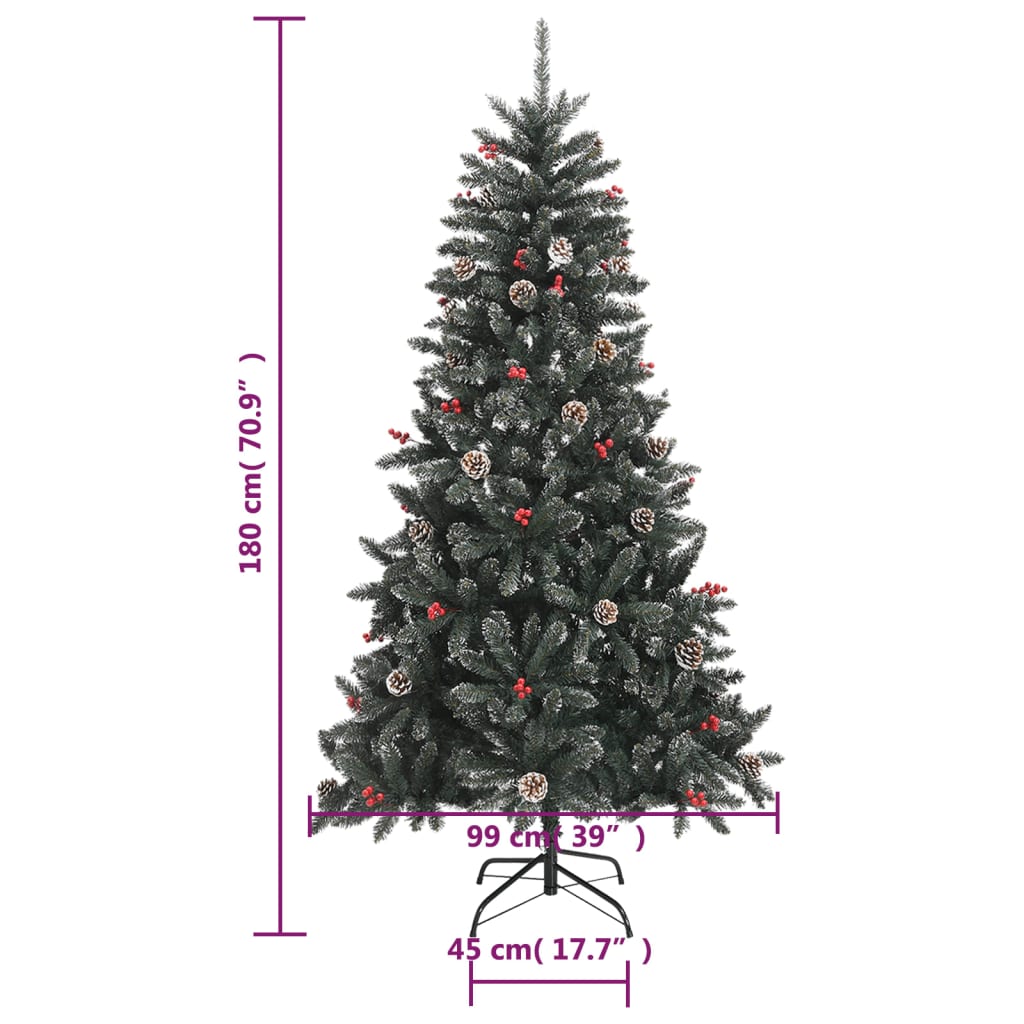 Kunstkerstboom met standaard 180 cm PVC groen