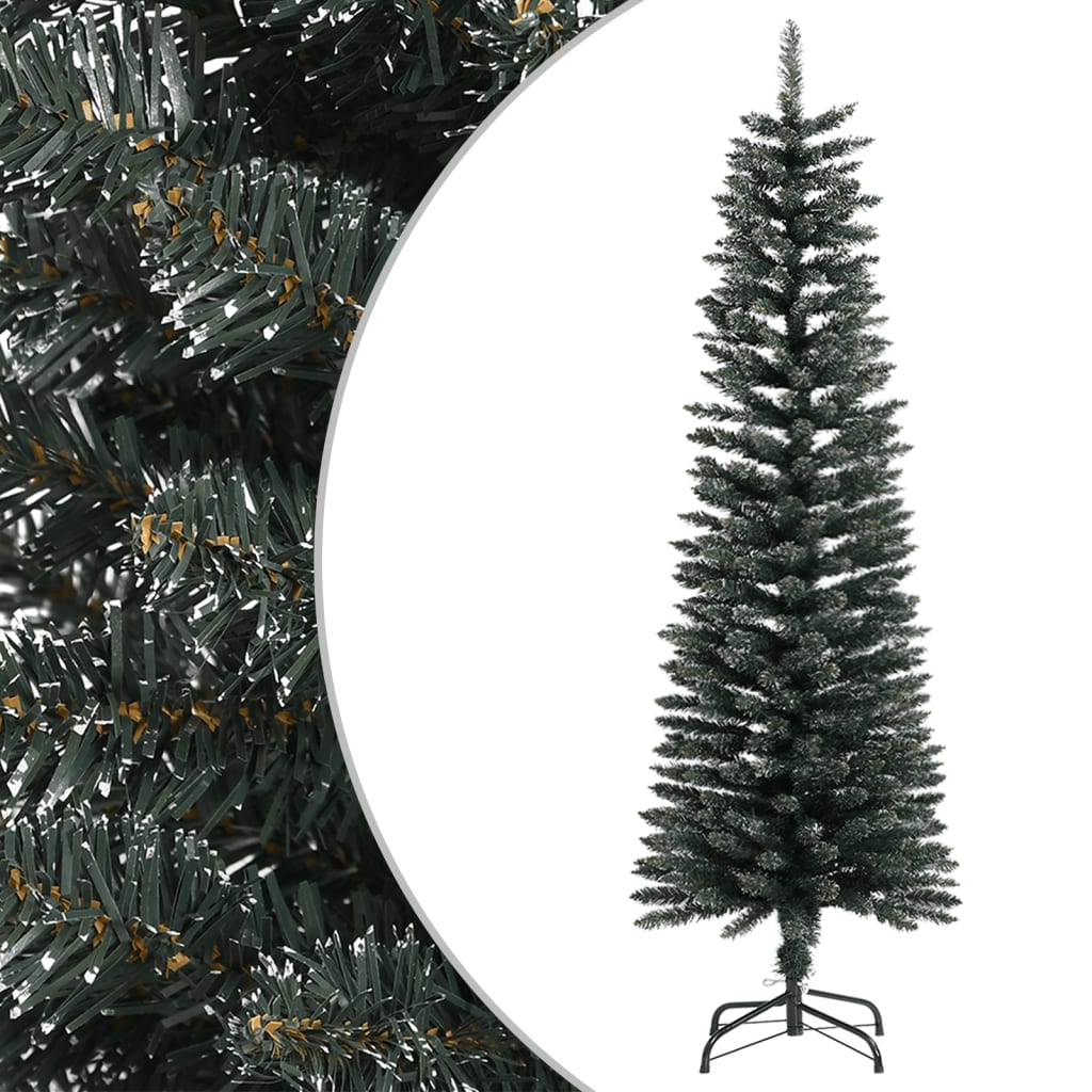 Kunstkerstboom met standaard smal 150 cm PVC groen