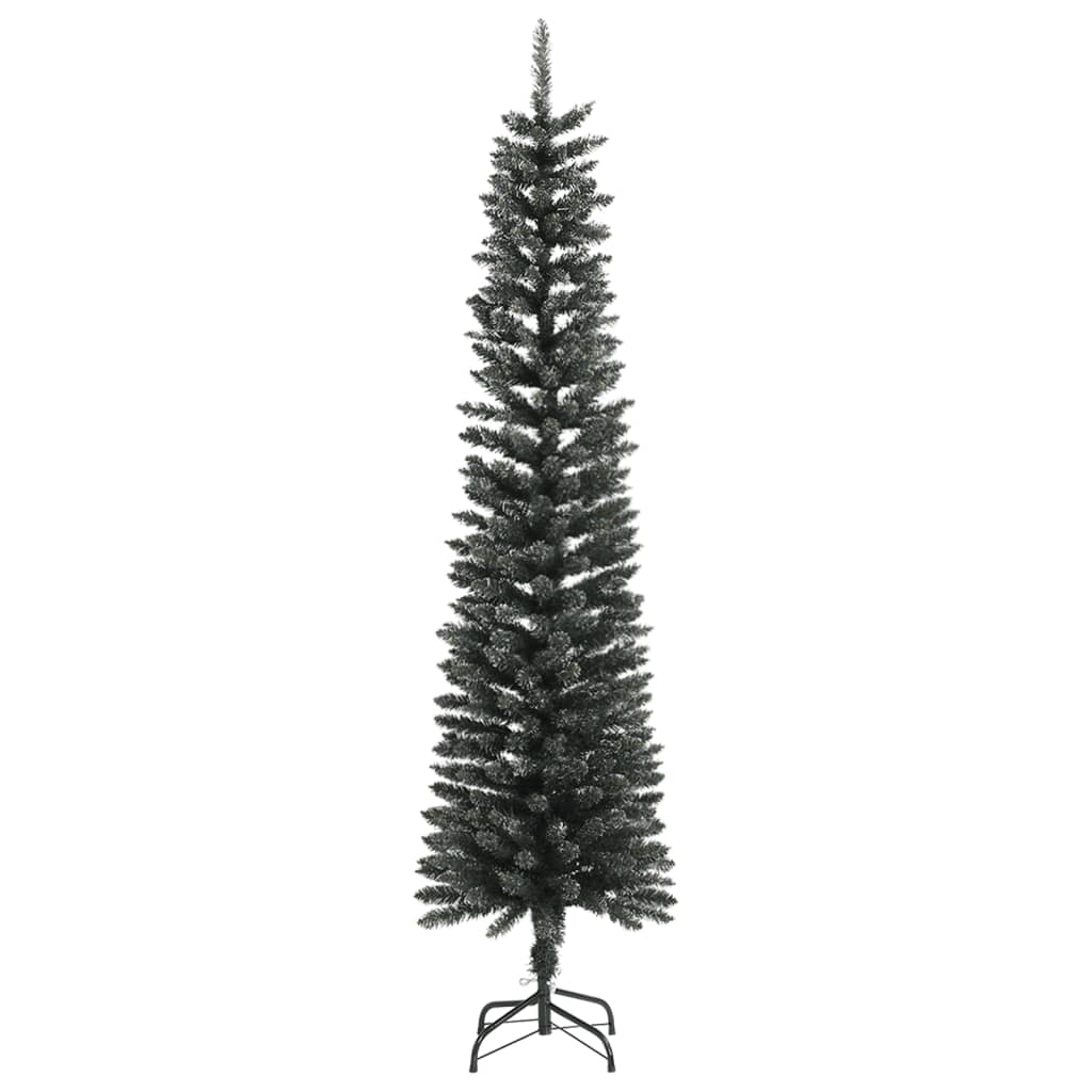 Kunstkerstboom met standaard smal 210 cm PVC groen