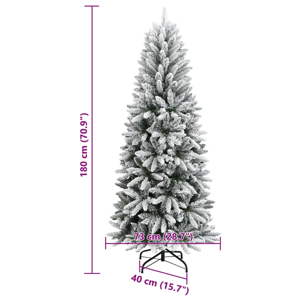 Kunstkerstboom met sneeuw 180 cm PVC en PE