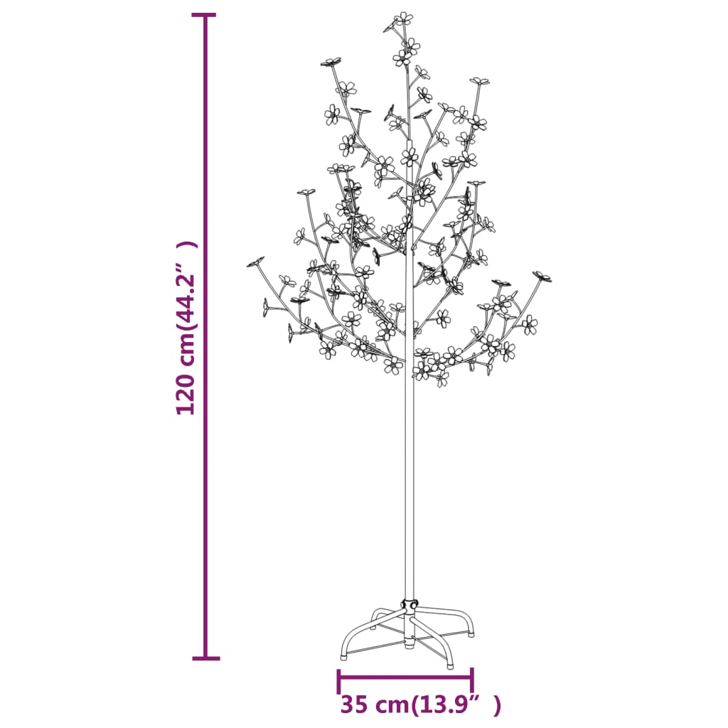 Boom kersenbloesem 84 LED's warmwit 120 cm