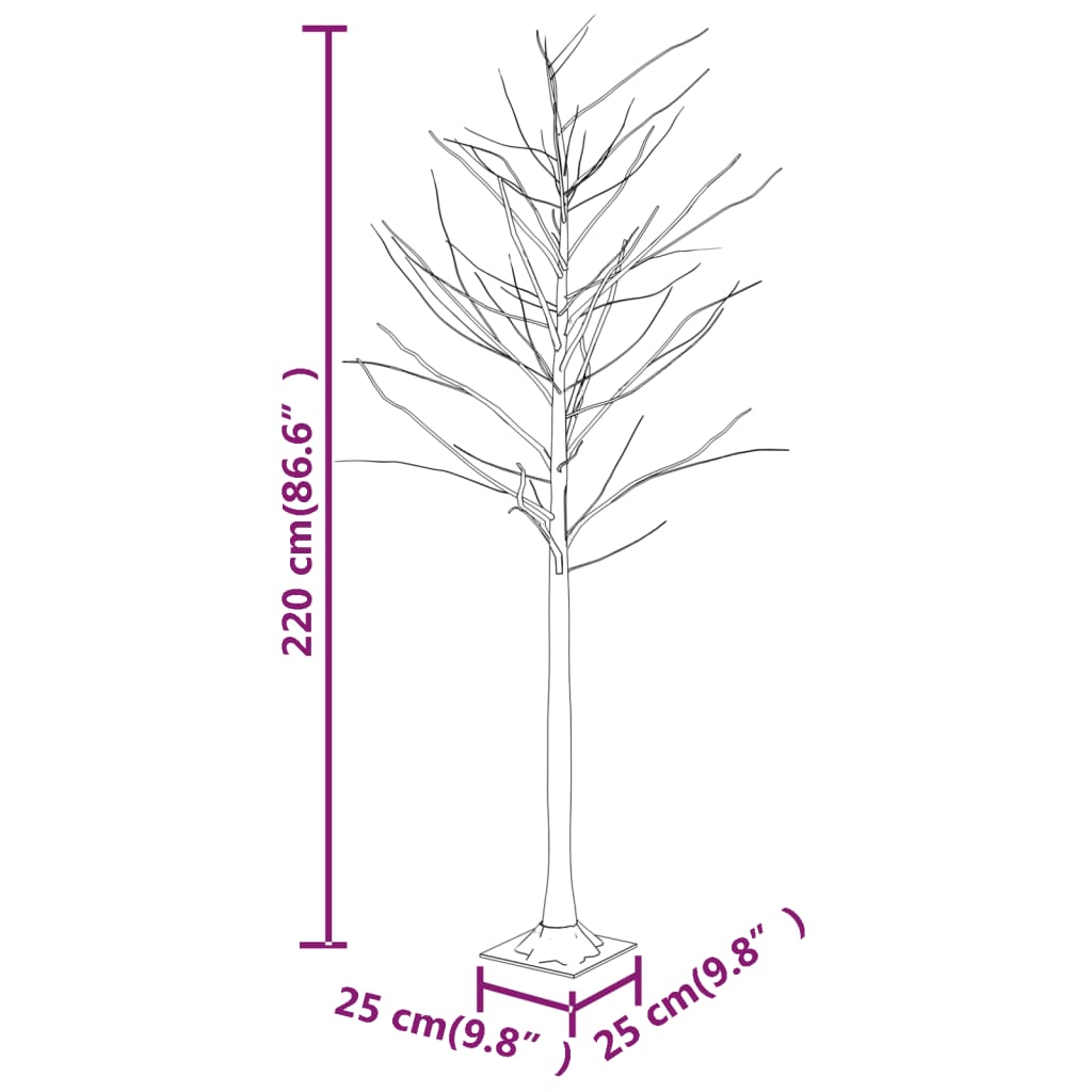 Berkenboom LED 128 LED's warmwit 220 cm wit