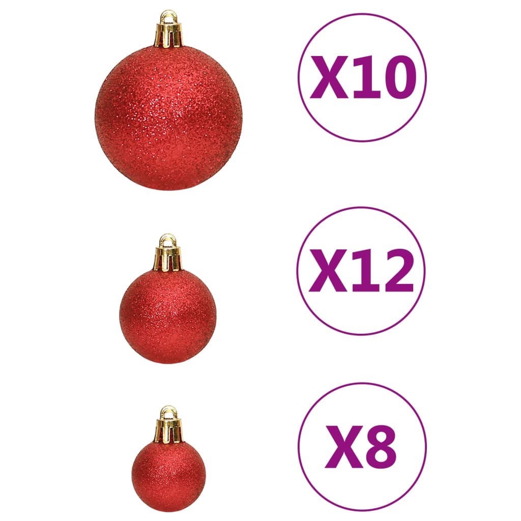 111 Delige Kerstballenset Polystyreen Rood