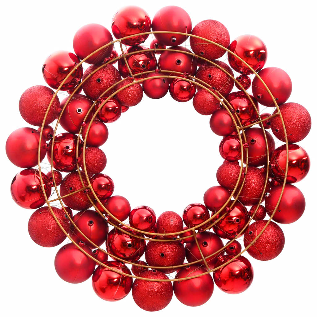 Kerstkrans 45 cm polystyreen rood