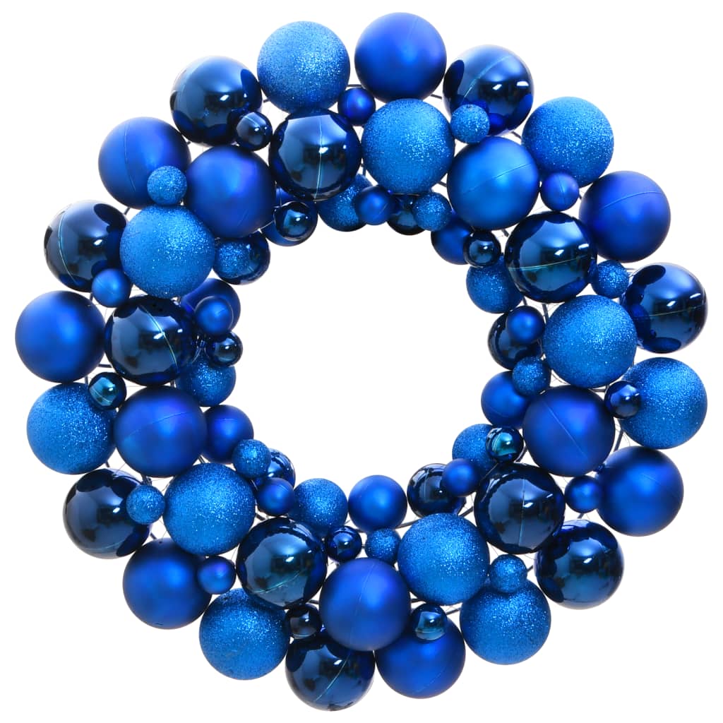 Kerstkrans 45 cm polystyreen blauw