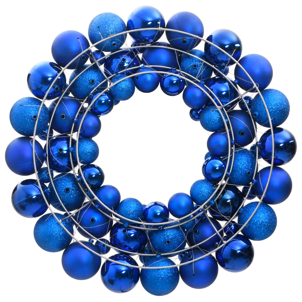 Kerstkrans 45 cm polystyreen blauw