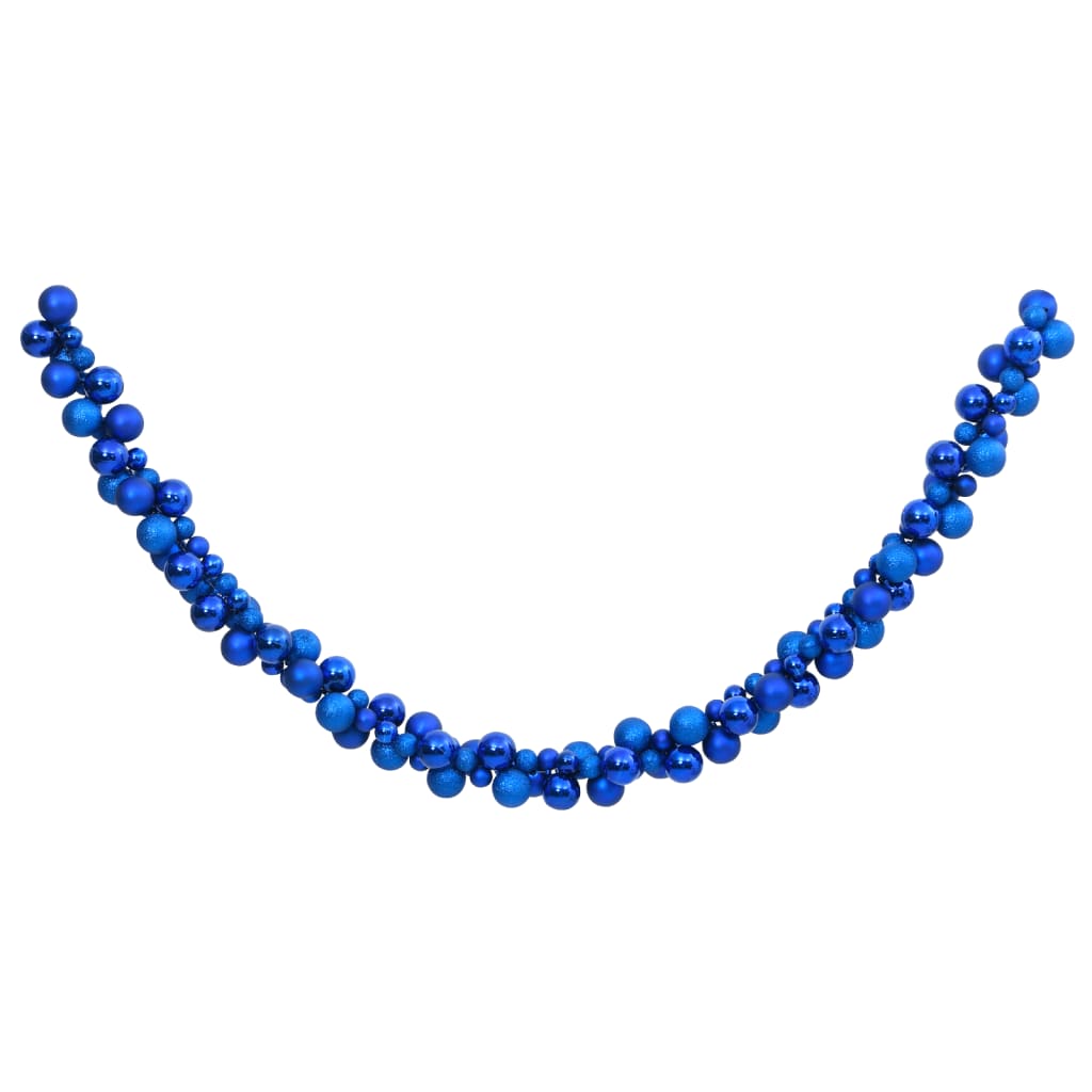 Kerstslinger ballen 175 cm polystyreen blauw