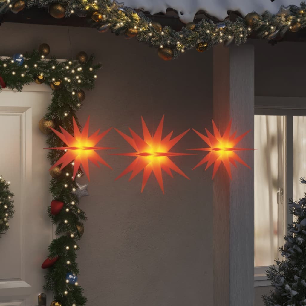 Kerstlampen met LED's 3 st inklapbaar rood