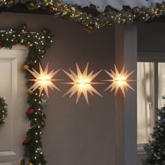 Kerstlampen met LED's 3 st inklapbaar wit