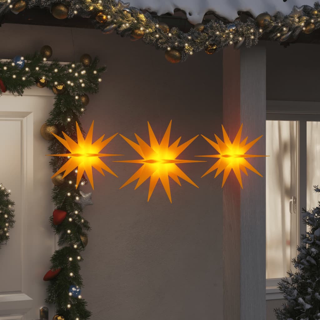 Kerstlampen met LED's 3 st inklapbaar geel