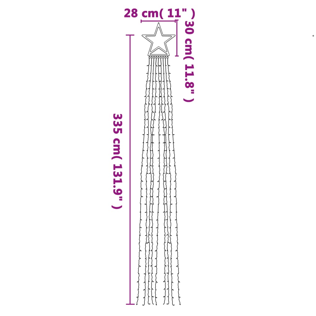 Kerstboomverlichting 320 warmwitte LED's 375 cm