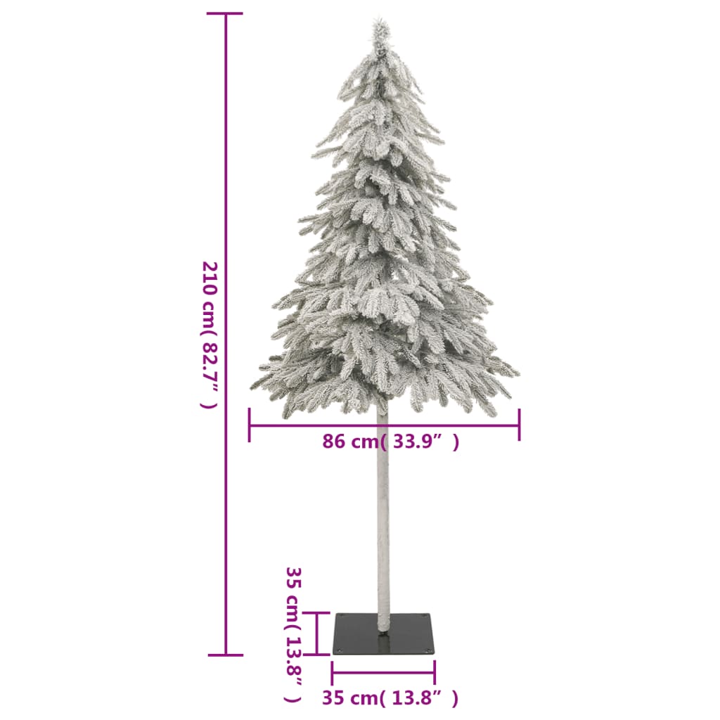 Kunstkerstboom met sneeuw 210 cm