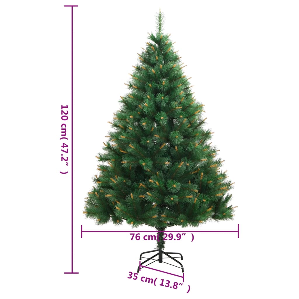 Kunstkerstboom met scharnieren en standaard 120 cm