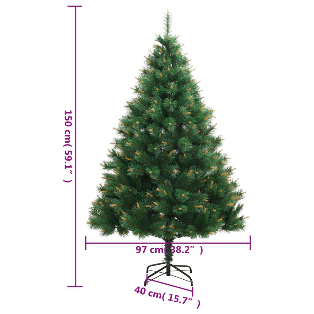 Kunstkerstboom met scharnieren en standaard 150 cm