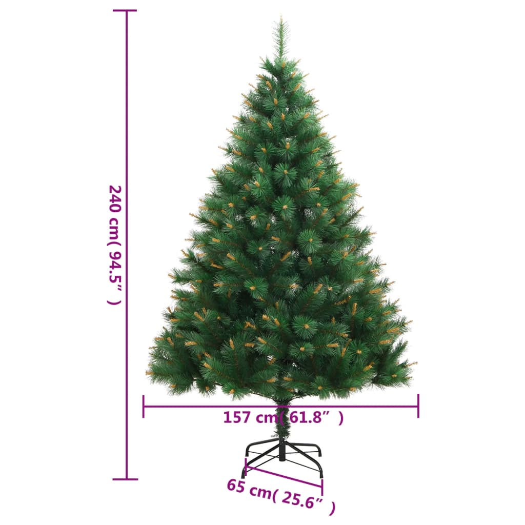 Kunstkerstboom met scharnieren en standaard 240 cm